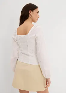 Halenka s dírkovanou výšivkou, z čisté bavlny, bonprix