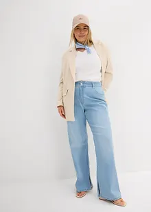 Džíny Straight, High Waist, s rozparkem, bonprix