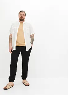 Mušelínové kalhoty bez zapínání, Regular Fit, Tapered, bonprix