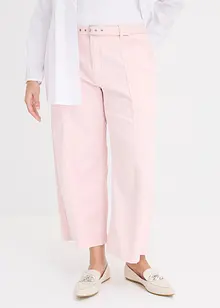Culotte kalhoty s páskem, ze strečového kepru, bonprix
