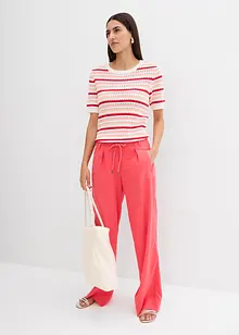 Kalhoty ve stylu paperbag z vzdušné směsi se lnem, bonprix