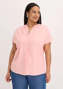 Halenka se skrytou knoflíkovou légou, krátký rukáv, bonprix