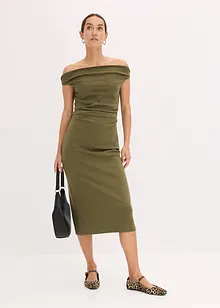 Midi šaty ve stylu Carmen, bonprix