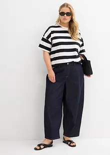 Balonové džíny, Mid Waist, Super Soft, zkrácené, bonprix