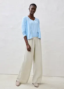 Kalhoty se sklady v pase, z čistého lnu, bonprix