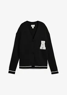 Pletený oversize kabátek s výšivkou, bonprix