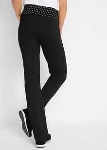 Žerzejové kalhoty s pasem na ohrnutí, Straight, bonprix