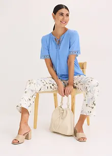 Úpletová tunika s krajkovým pásem, bonprix