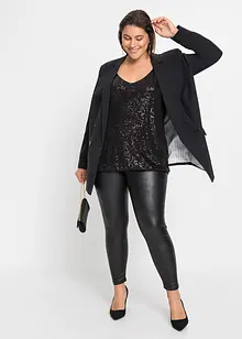 Top s úzkými ramínky a s pajetkami, z měkké směsi s viskózou, bonprix