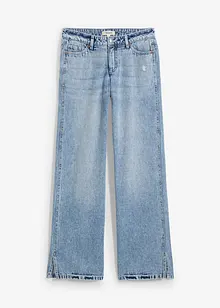 Džíny Loose, Straight, Mid Waist, nízký podíl streče, bonprix