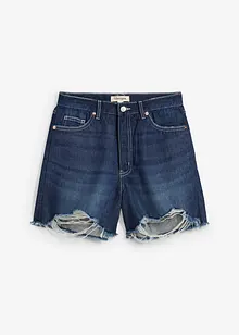 Džínové šortky High Waist, nízký podíl streče, bonprix
