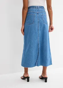 Džínová midi sukně, Mid Waist, Super Soft, bonprix