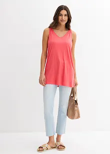 Dlouhý top ze směsi viskózy a lnu, bonprix