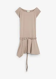 Úpletové šaty s ozdobným páskem, bonprix