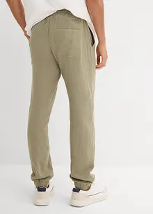 Mušelínové kalhoty bez zapínání, Regular Fit, Tapered, bonprix