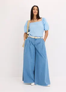 Triko s nabíranými rukávy, bonprix