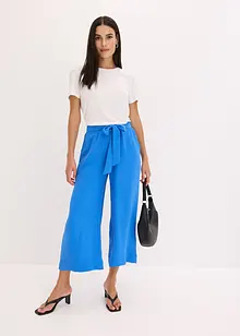 Kalhoty Culotte bez zapínání se založenými nohavicemi, bonprix