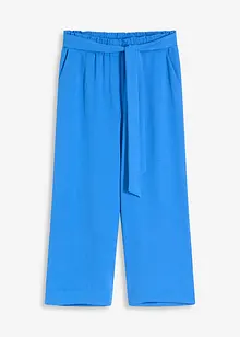 Kalhoty Culotte bez zapínání se založenými nohavicemi, bonprix