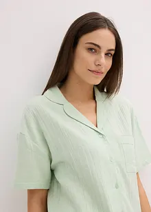 Krátké pyžamo z mušelínu, s knoflíkovou lištou, bonprix
