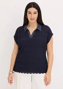 Triko polo s krajkou, bonprix