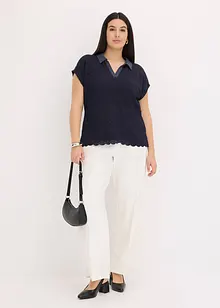 Triko polo s krajkou, bonprix