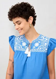 Tunika s podílem hedvábí a výšivkou, bonprix