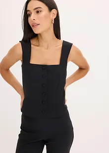 Halenkový top s knoflíkovou lištou, bonprix