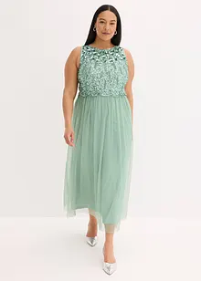 Maxi šaty s výšivkou s flitry, bonprix