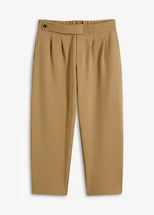 Žerzejové kalhoty se sklady v pase, bonprix