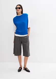 Pletený top s balonovým střihem, z jemné viskózy, bonprix