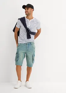 Tričko Henley, krátký rukáv, z čisté bavlny, bonprix