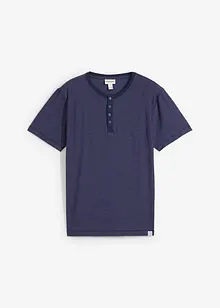 Tričko Henley, krátký rukáv, z čisté bavlny, bonprix