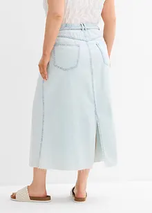 Džínová midi sukně, Mid Waist, Super Soft, bonprix