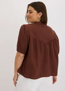Mušelínová halenka s krátkým rukávem, bonprix
