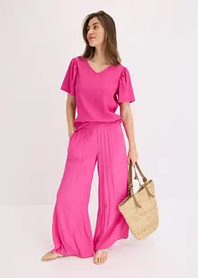 Triko ze strukturovaného krepu, s křidélkovými rukávy, bonprix