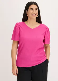 Triko ze strukturovaného krepu, s křidélkovými rukávy, bonprix