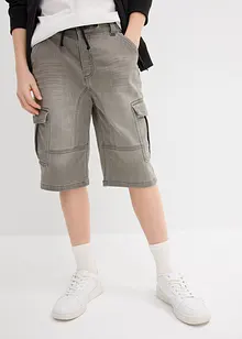 Džínové bermudy z teplákoviny, Regular Fit, bonprix