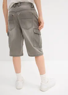 Džínové bermudy z teplákoviny, Regular Fit, bonprix