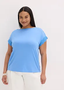 Viskózové tričko s krajkou, bonprix
