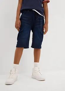 Džínové bermudy z teplákoviny, Regular Fit, bonprix