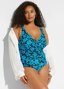 Stahovací jednodílné plavky, lehký tvarující efekt, se zavinovacím vzhledem, bonprix