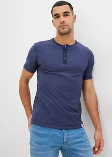 Tričko Henley, krátký rukáv, z čisté bavlny, bonprix