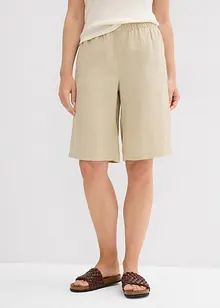 Bermudy ze směsi lnu a viskózy, High Waist, bonprix