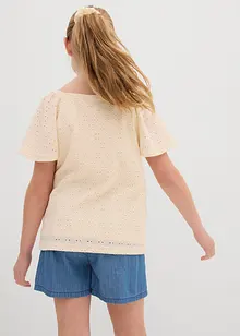 Úpletová halenka s dírkovanou výšivkou, bonprix