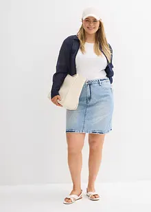Džínová sukně Mid Waist, Low Stretch, bonprix
