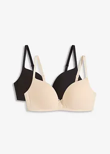 Push-up podprsenka bez kostic, s obsahem bavlny (2 ks v balení), bonprix