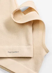 Bezešvý podprsenkový top Feel Comfort, žebrovaný, bonprix