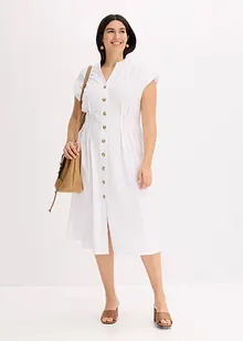 Midi šaty z lehké lněné směsi, bonprix