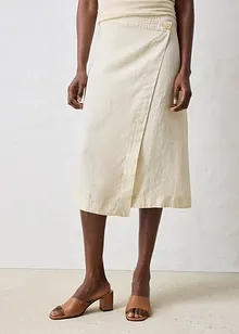 Zavinovací sukně z čistého lnu, bonprix