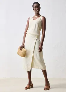 Zavinovací sukně z čistého lnu, bonprix